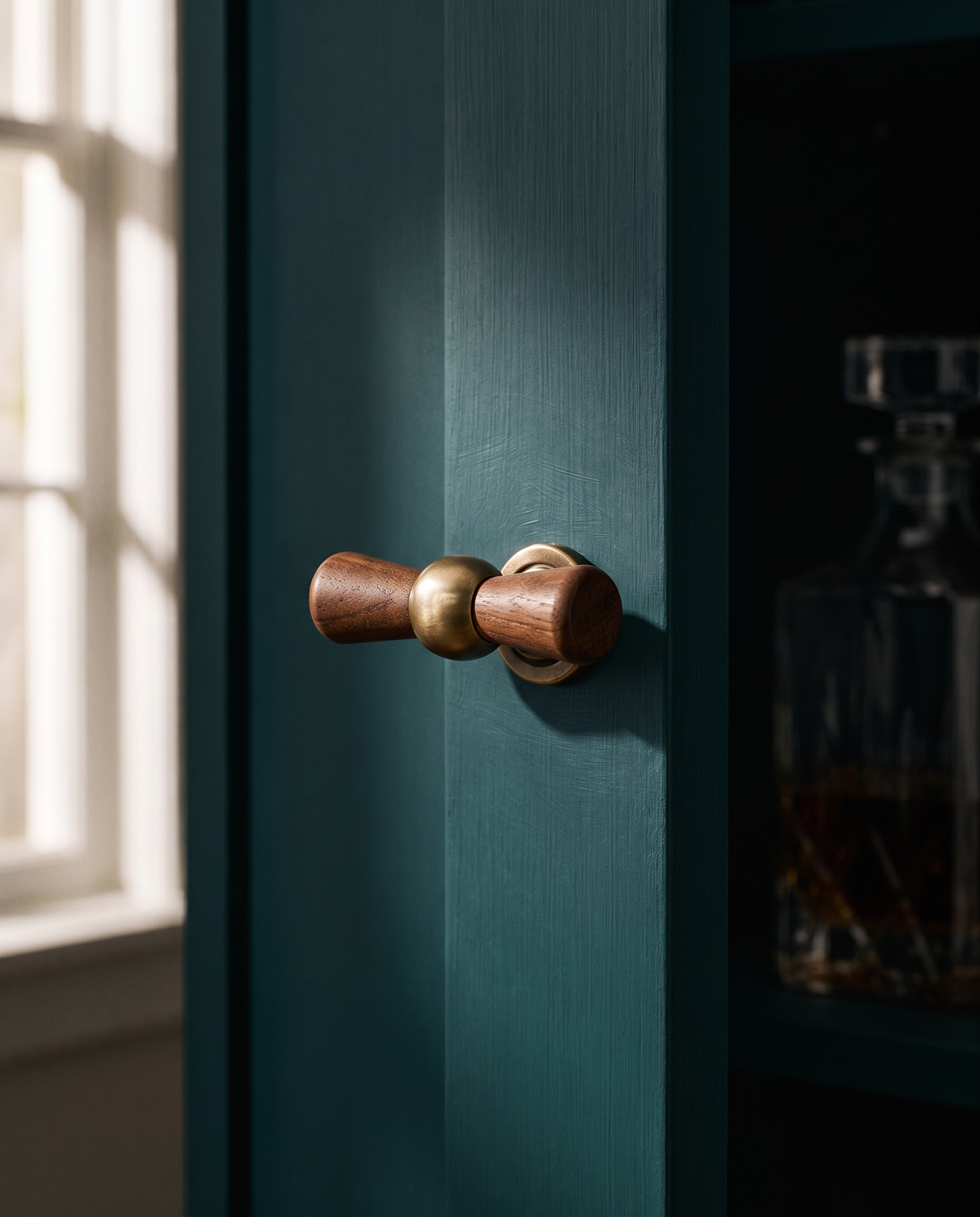 Tesa Walnut and Antique Brass Cabinet Family