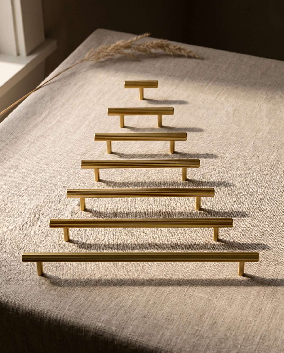 Novara Grooved Solid Brass Cabinet and Appliance Pull