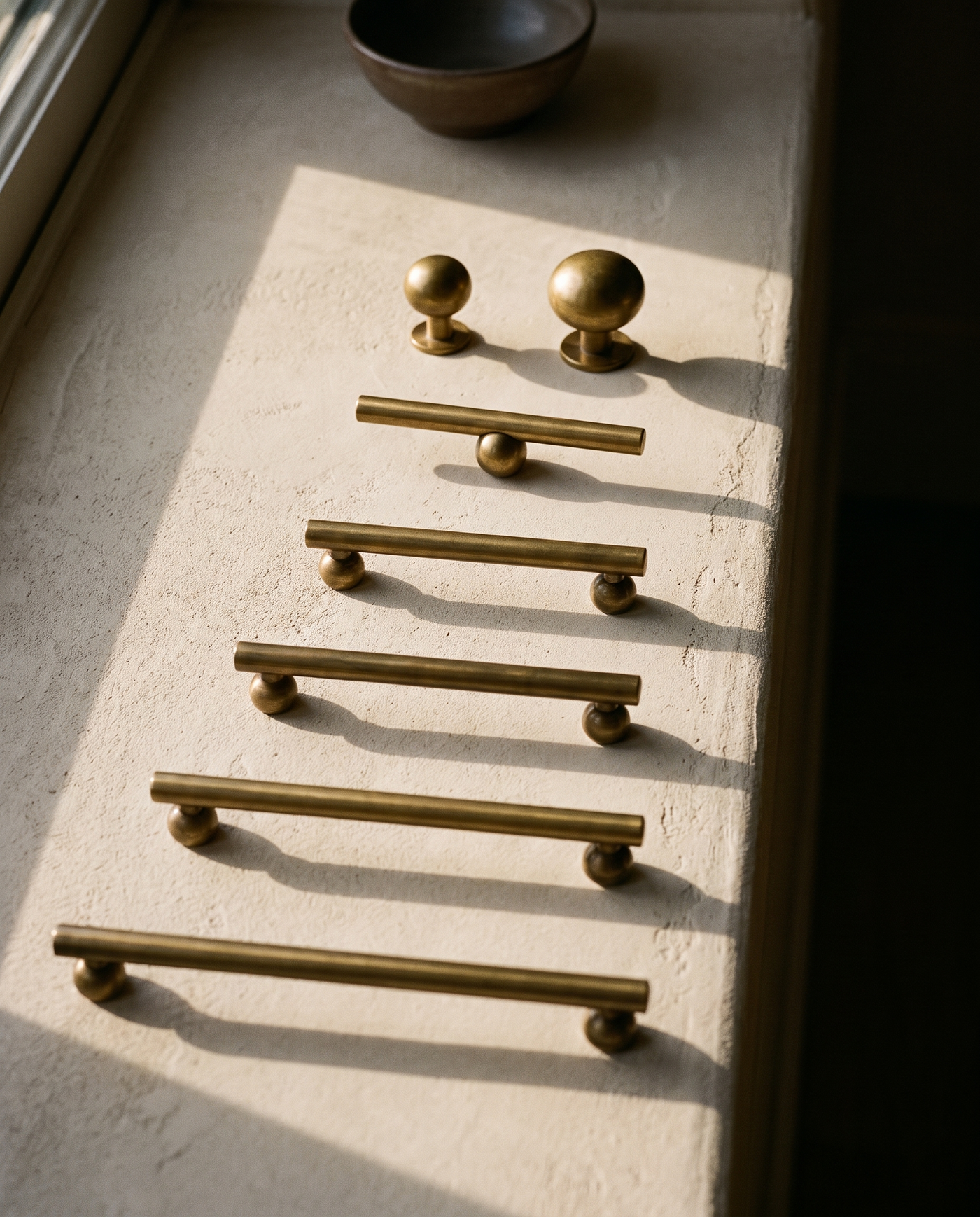 Lunetta Ball-End Solid Brass Cabinet Family