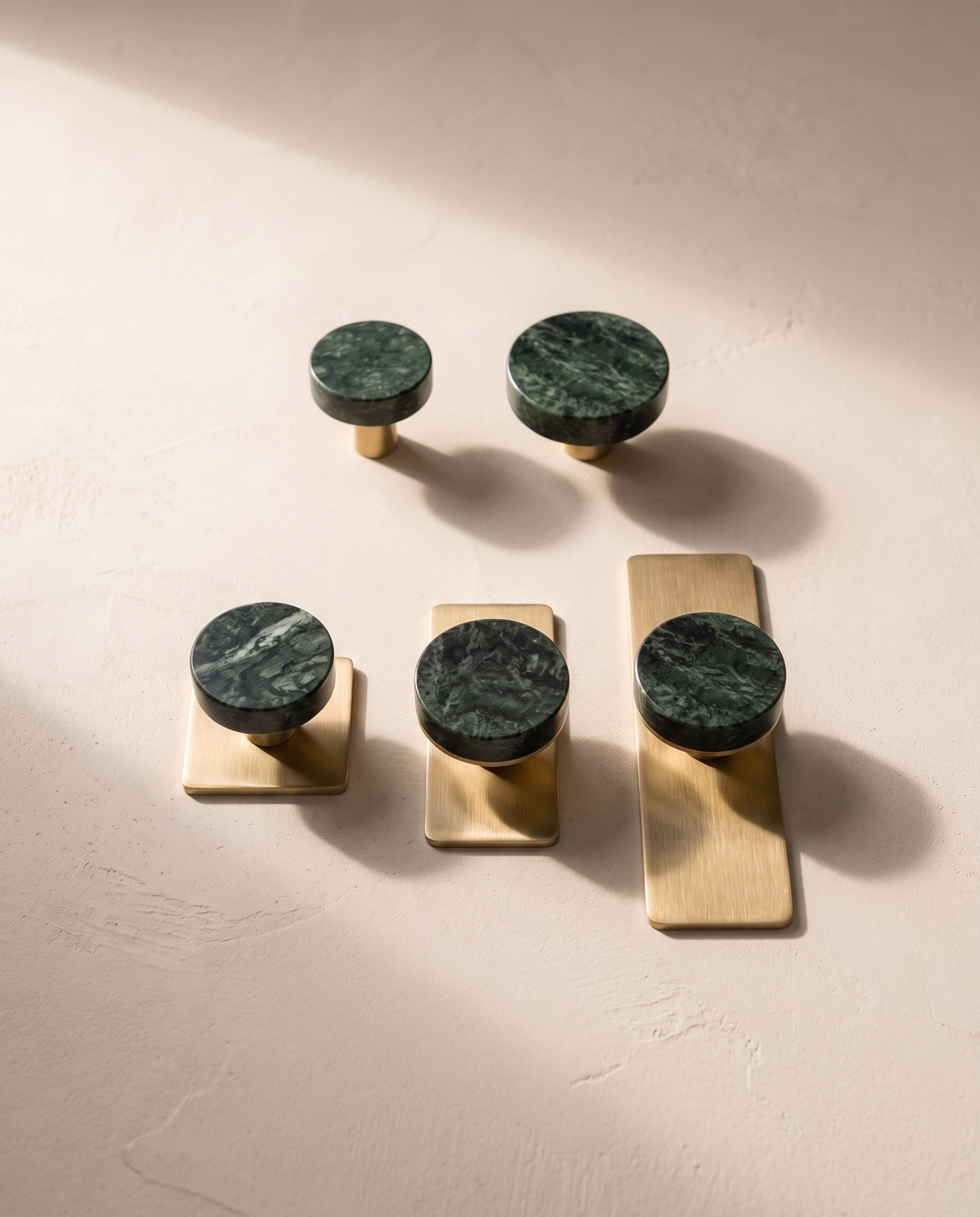 Marmo Green Marble Cabinet Knob & Backplate Family