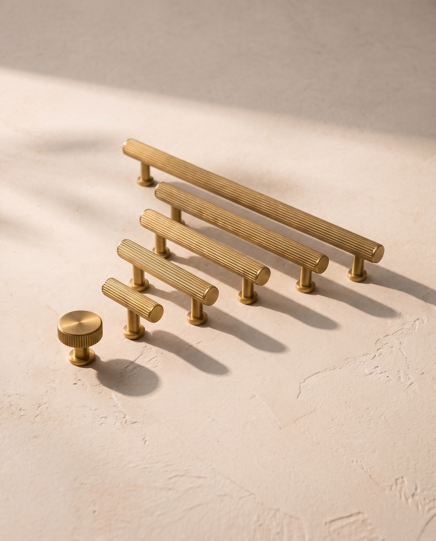 Rilievo Fine-Reeded Solid Brass Cabinet Family