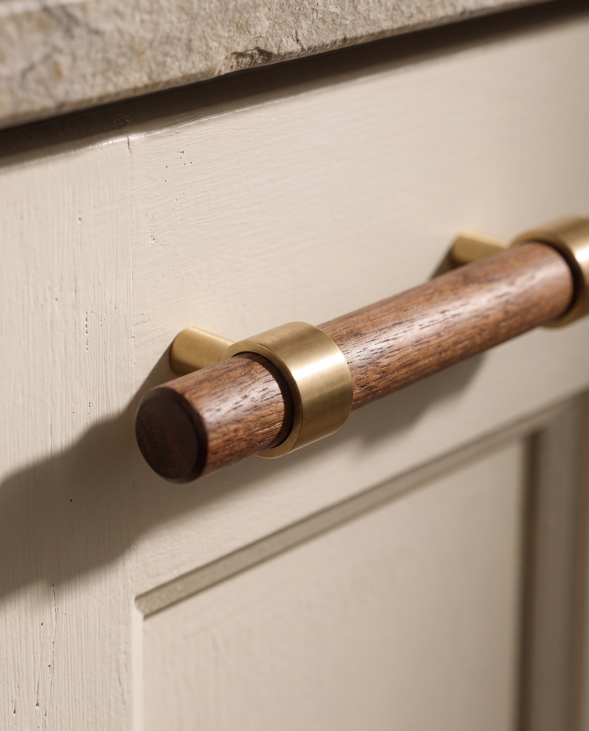 Nola Walnut and Brass Cabinet Series
