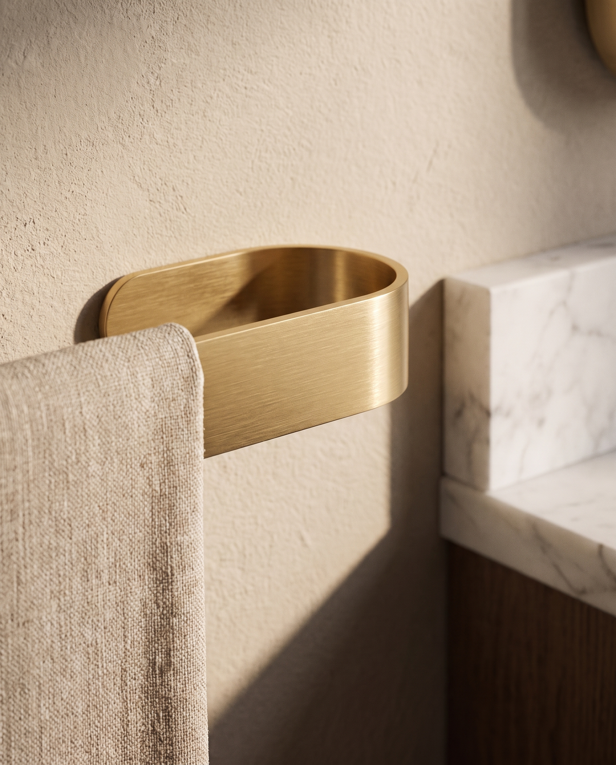 Orbita Brushed Gold Loop Towel Rail