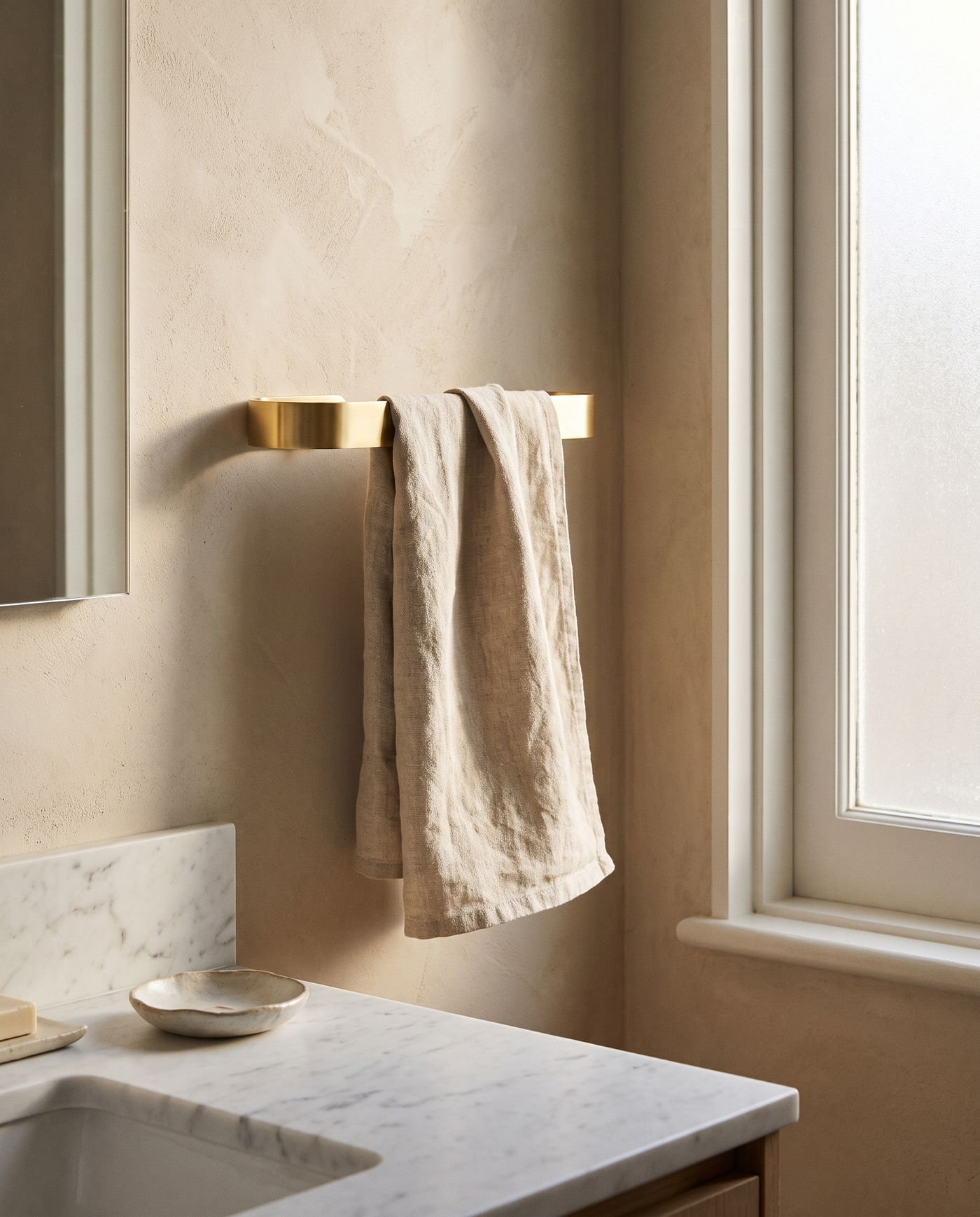 Orbita Brushed Gold Loop Towel Rail
