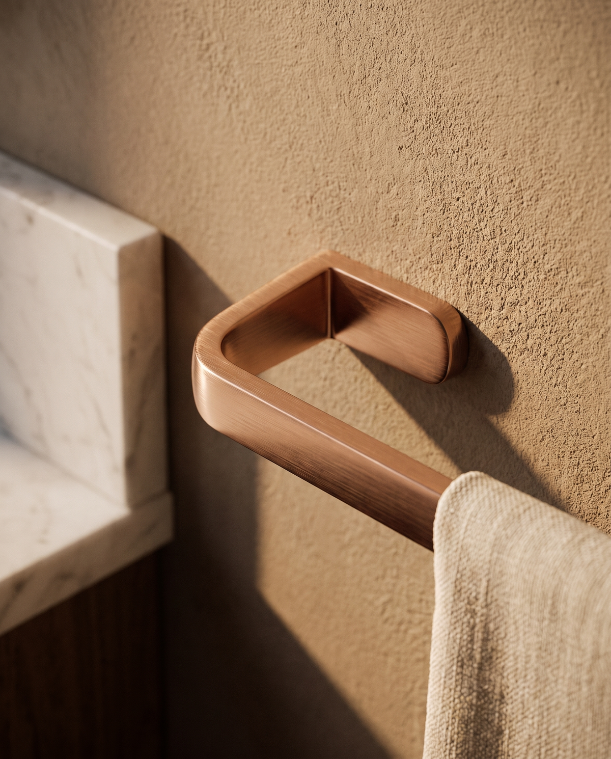Rosata Rose-Gold Solid Brass Bathroom Family