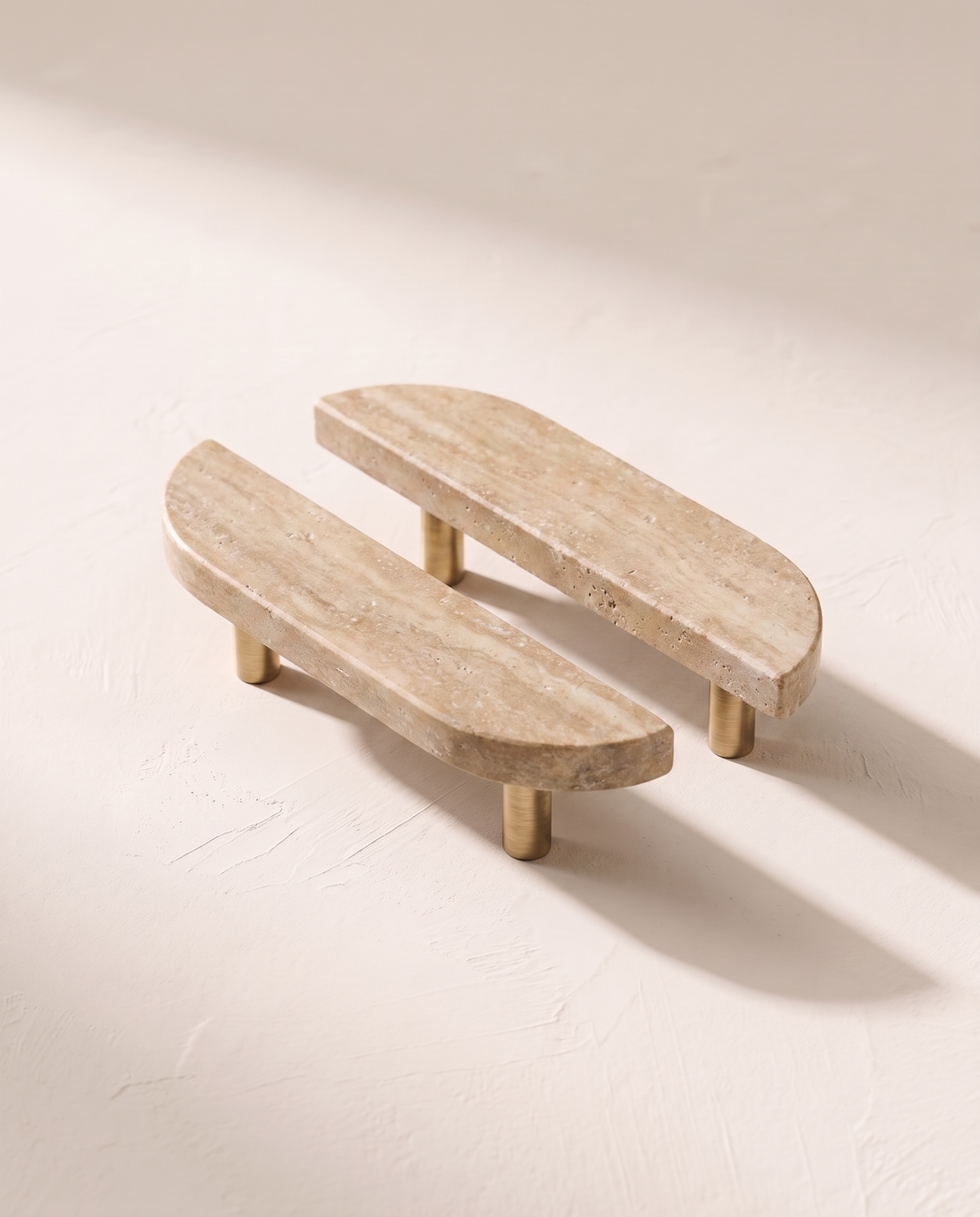 Varena Paired Natural Marble Cabinet Pull