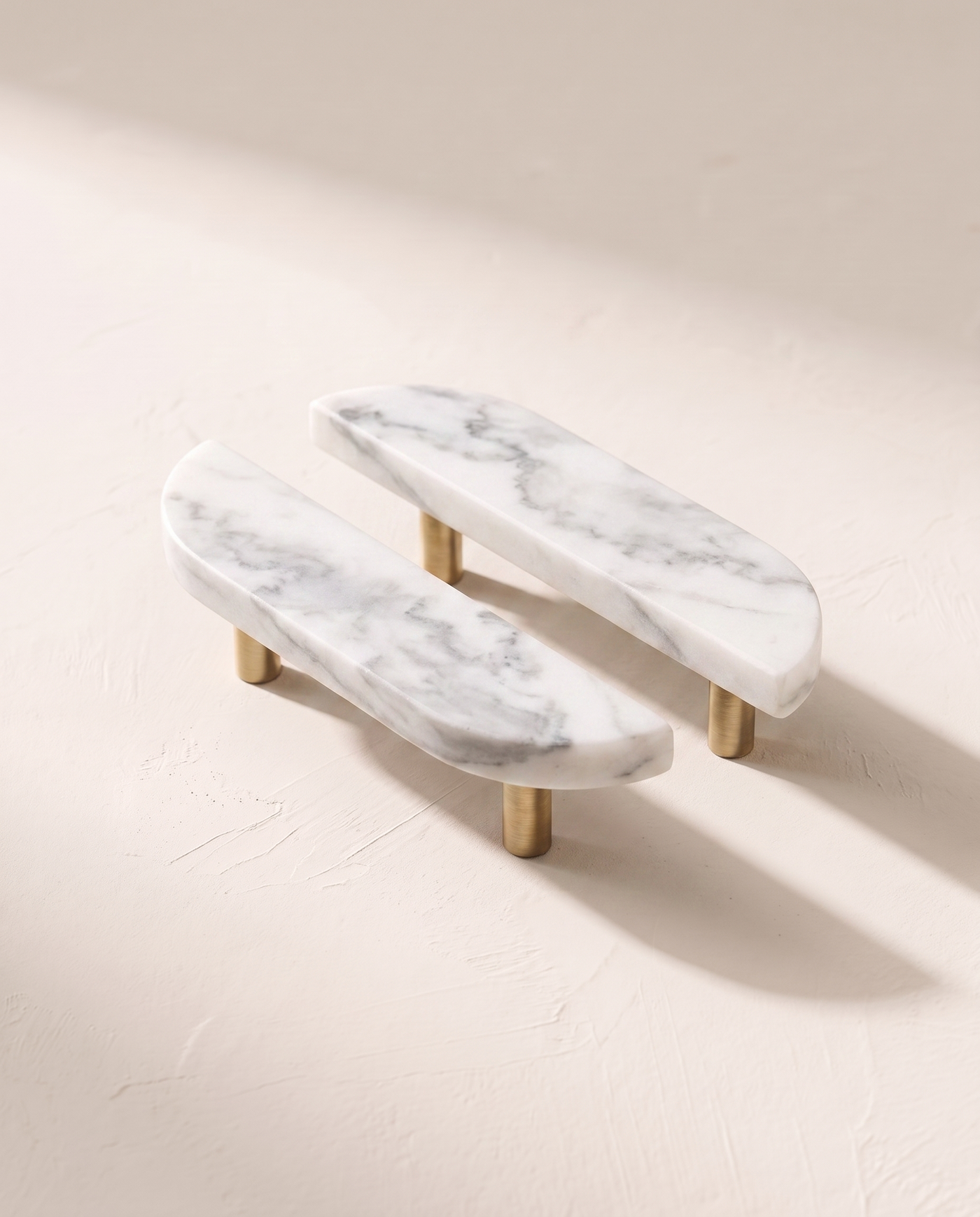 Varena Paired Natural Marble Cabinet Pull