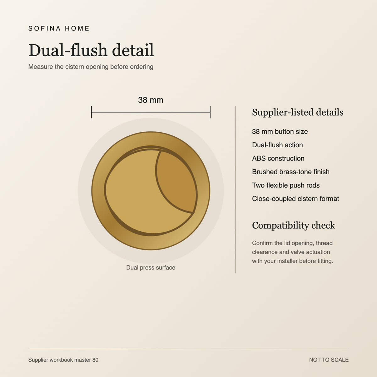 Duale 38 mm Dual-Flush Cistern Button