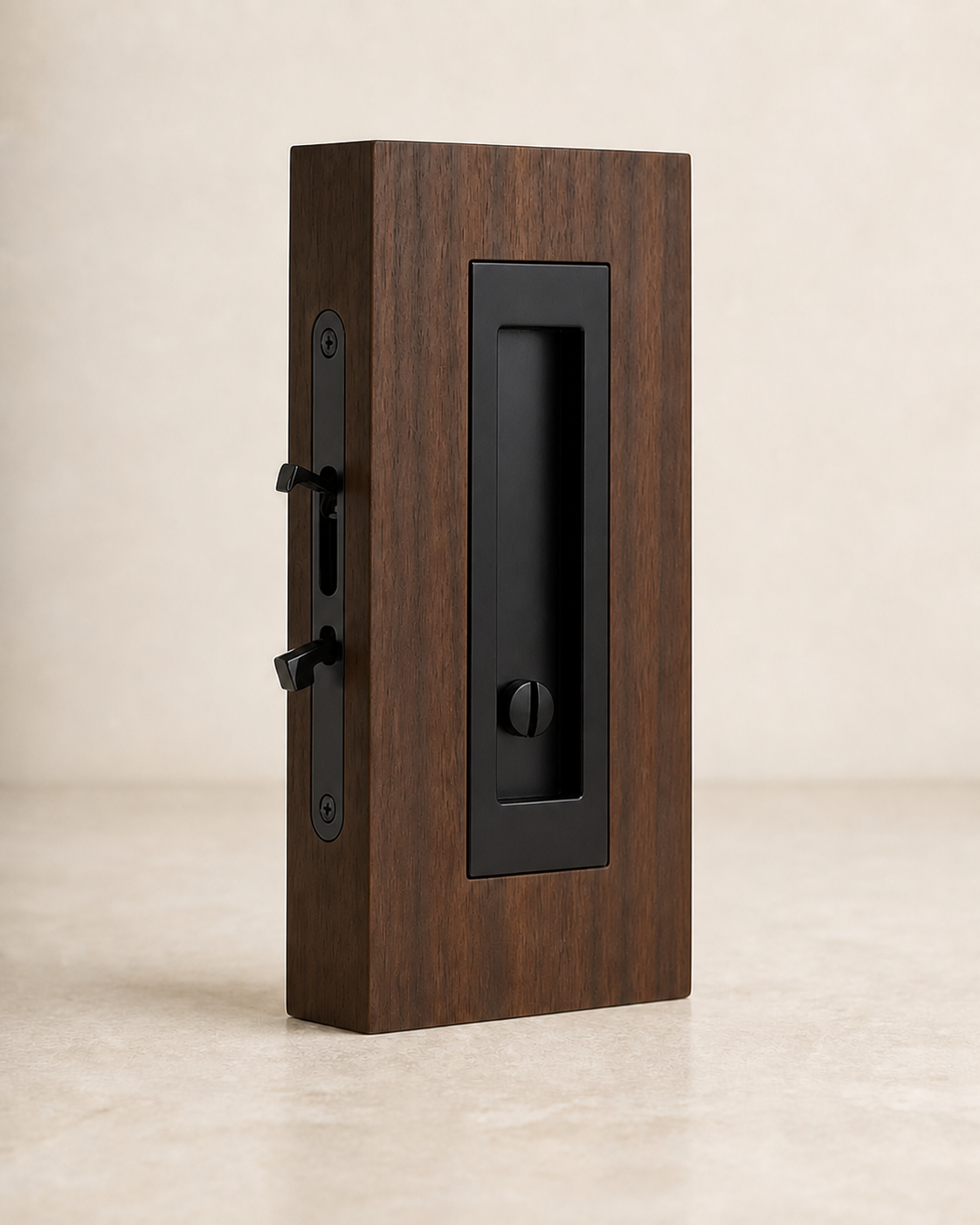 Lira Recessed Brass Pocket Door Set