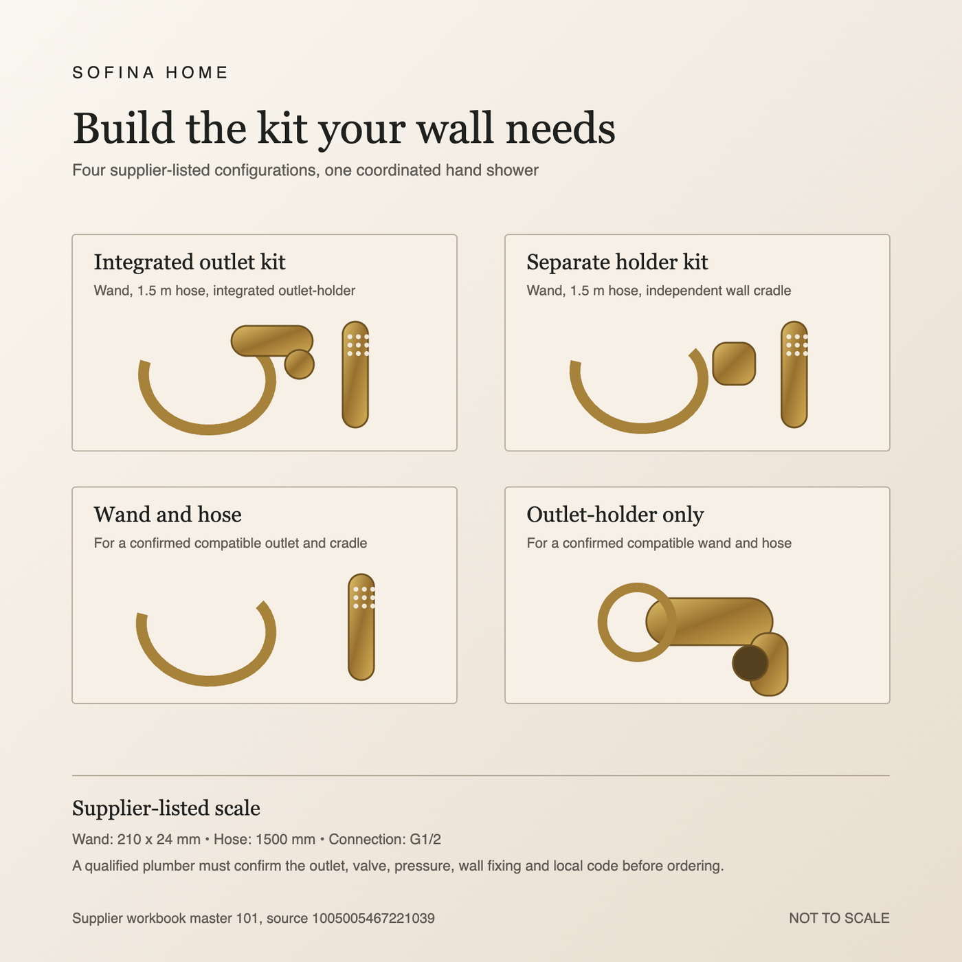 Marea Solid Brass Hand Shower Kit