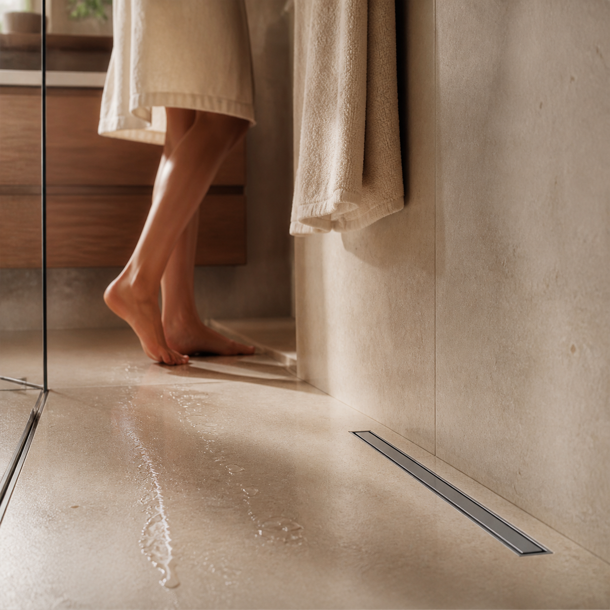 Ombra 600 mm Solid Brass Linear Shower Drain