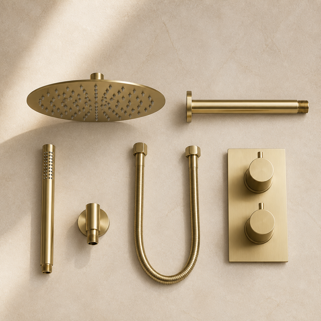 Ruvo Concealed Brass Rain Shower System
