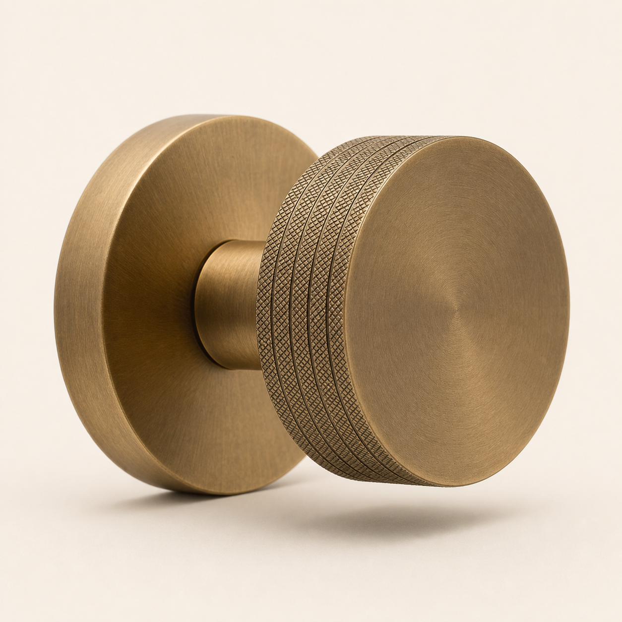 Sarto Knurled Brass Door Knob Set