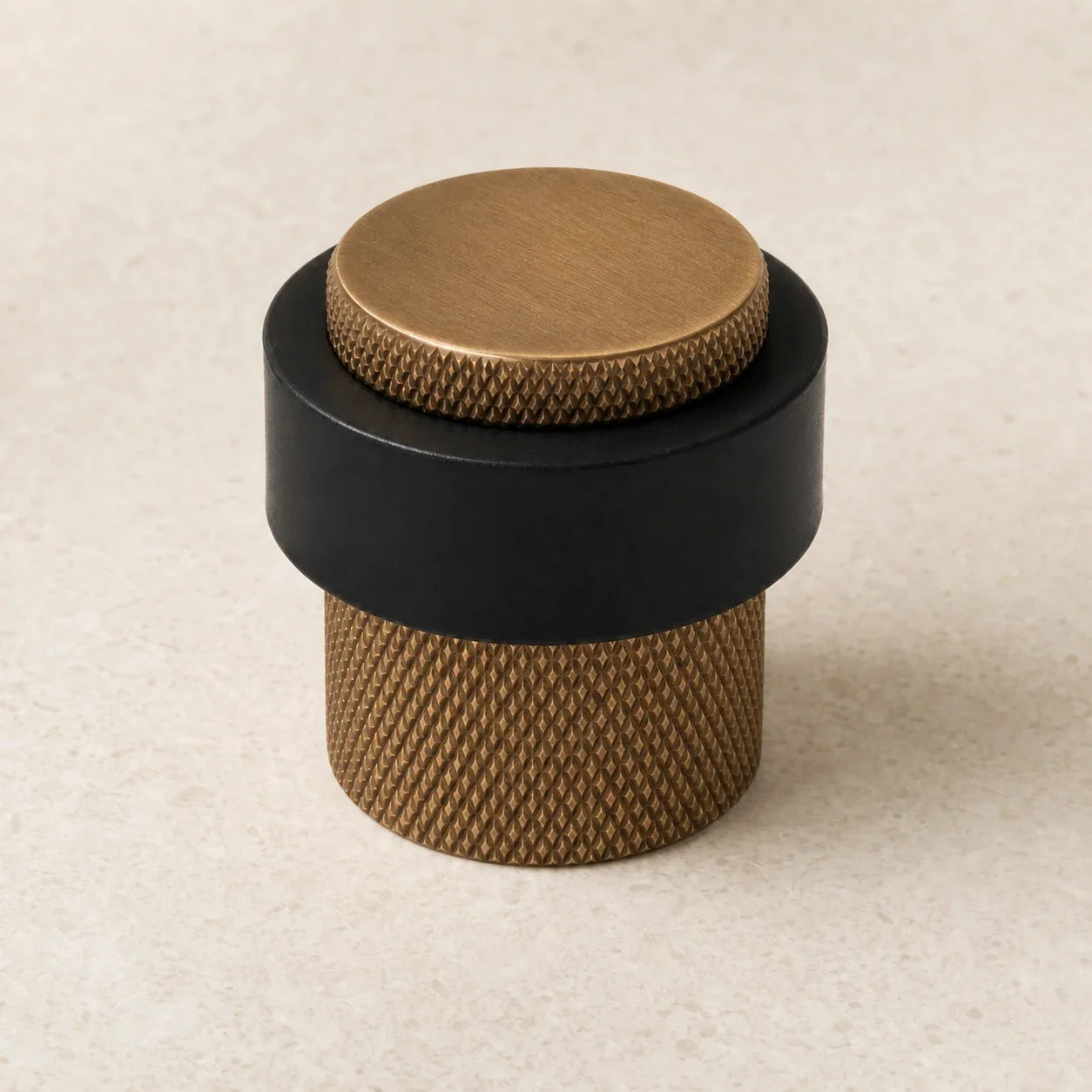 Vela Knurled Solid Brass Door Stop