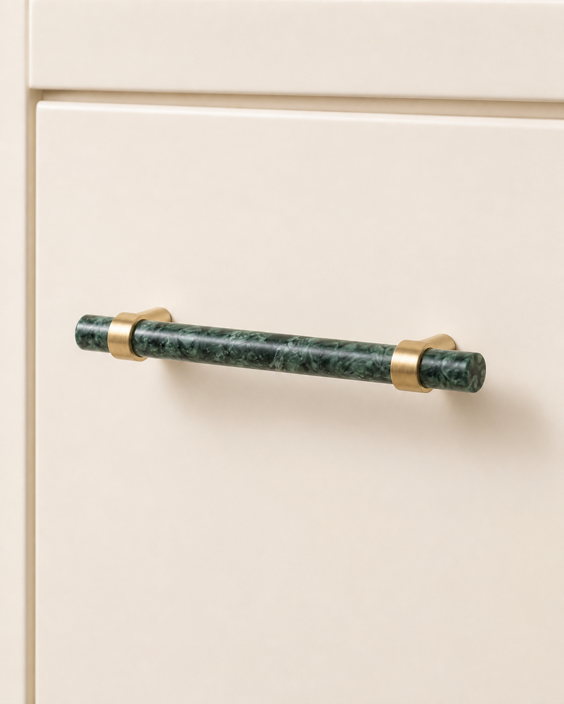 Verde and White Marble Bar Pull