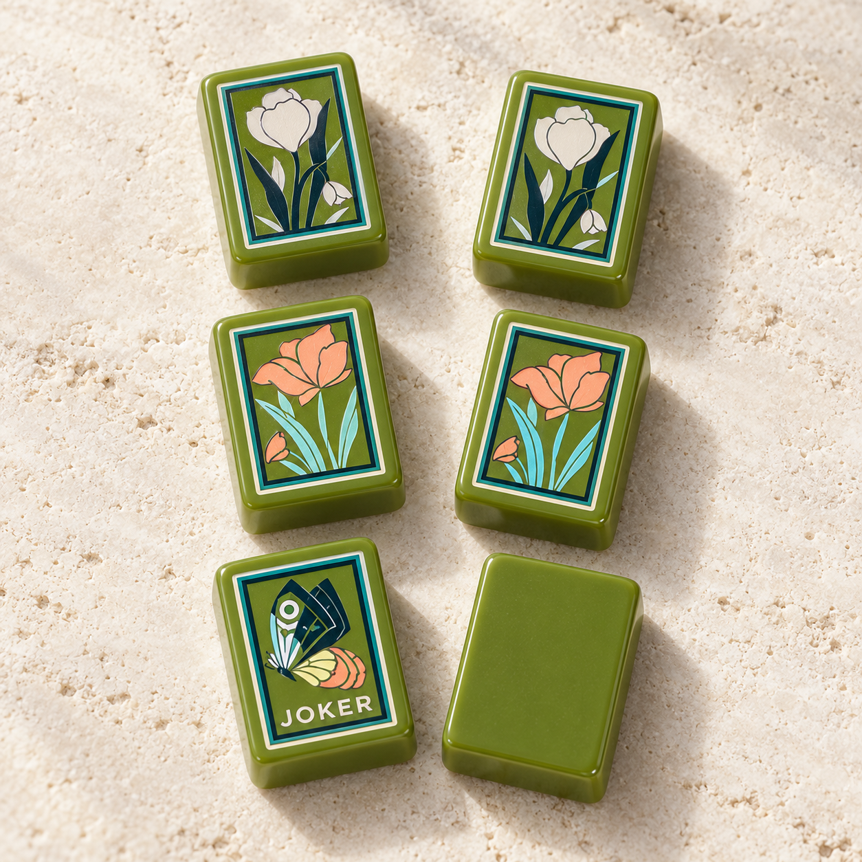 Jardin mahjong tile design