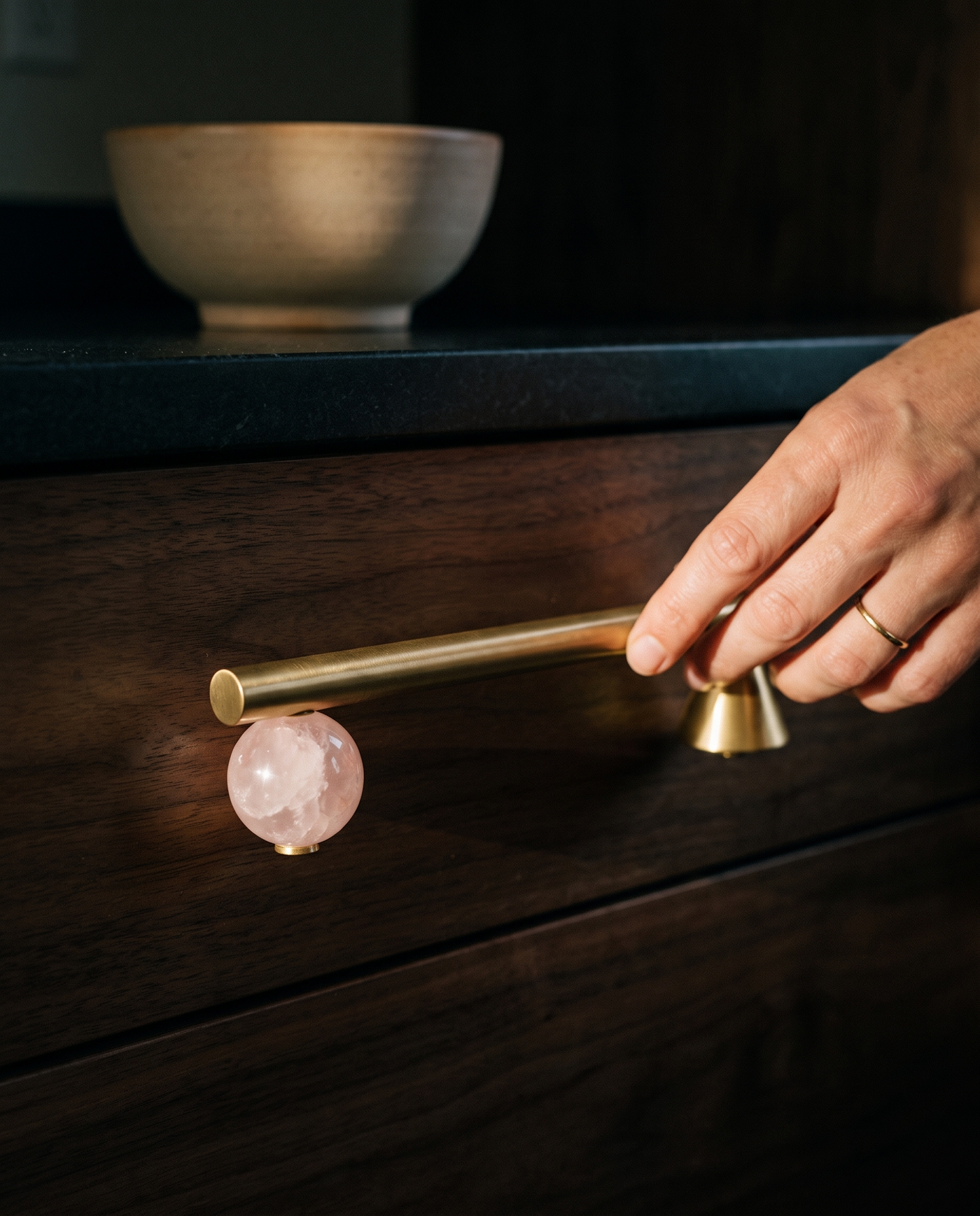 Gemma Rose Quartz Cabinet Pull