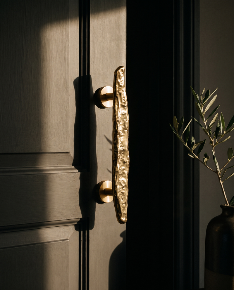 Selva Hand-Hammered Brass Architectural Door Pull