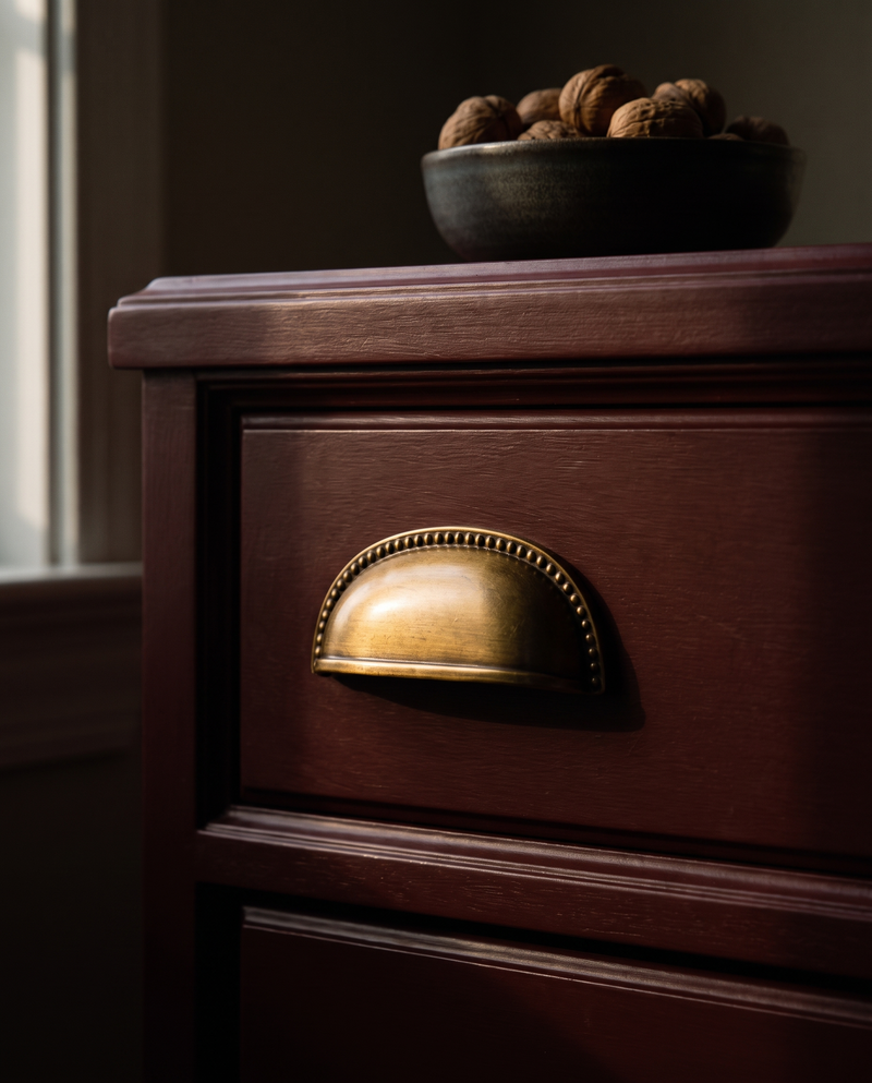 Perla 76 mm Beaded Brass Cup Pull