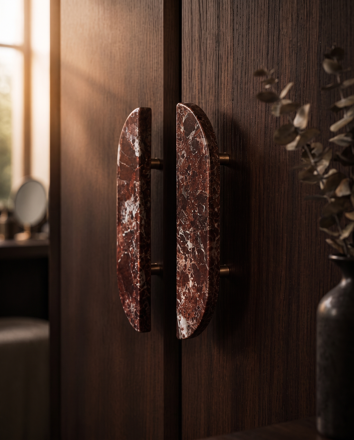 Varena Paired Natural Marble Cabinet Pull
