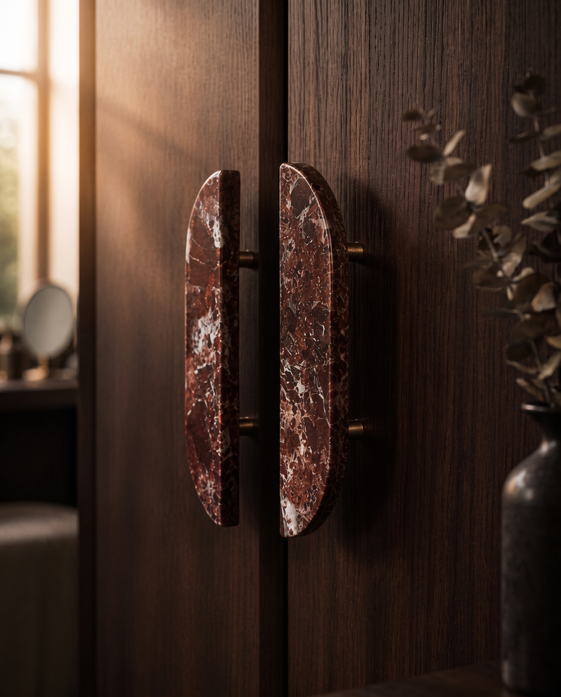 Varena Paired Natural Marble Cabinet Pull