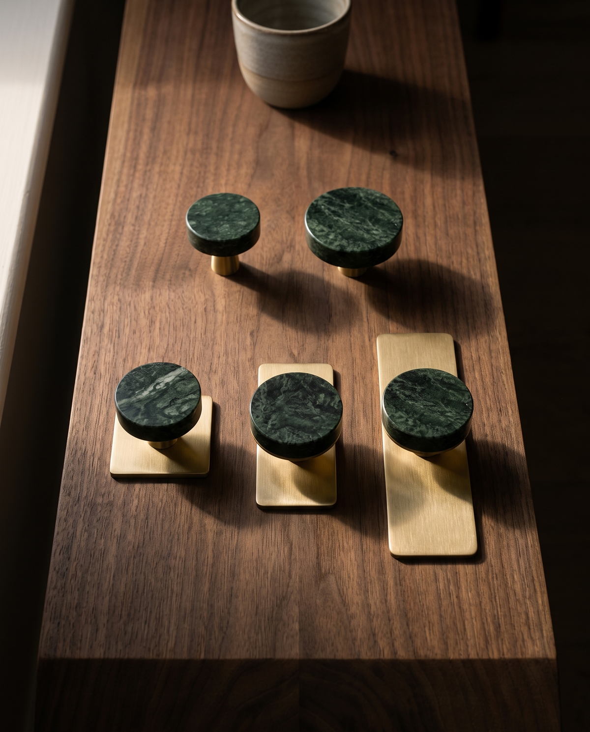 Marmo Green Marble Cabinet Knob & Backplate Family