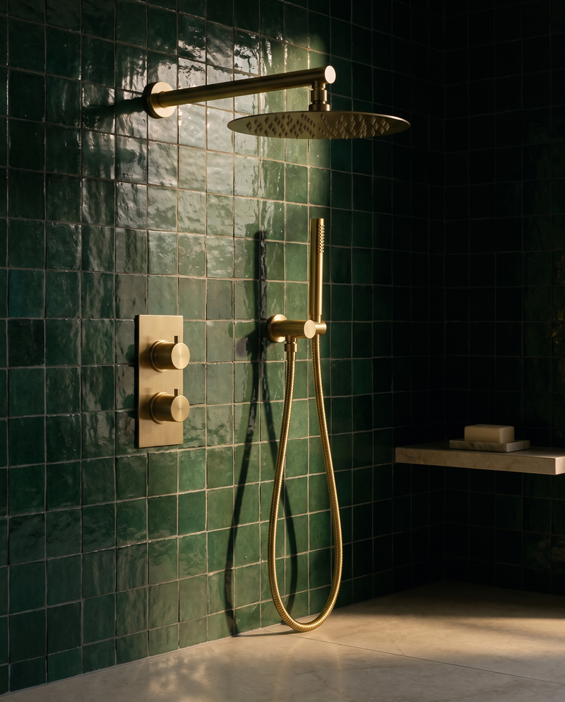 Ruvo Concealed Brass Rain Shower System