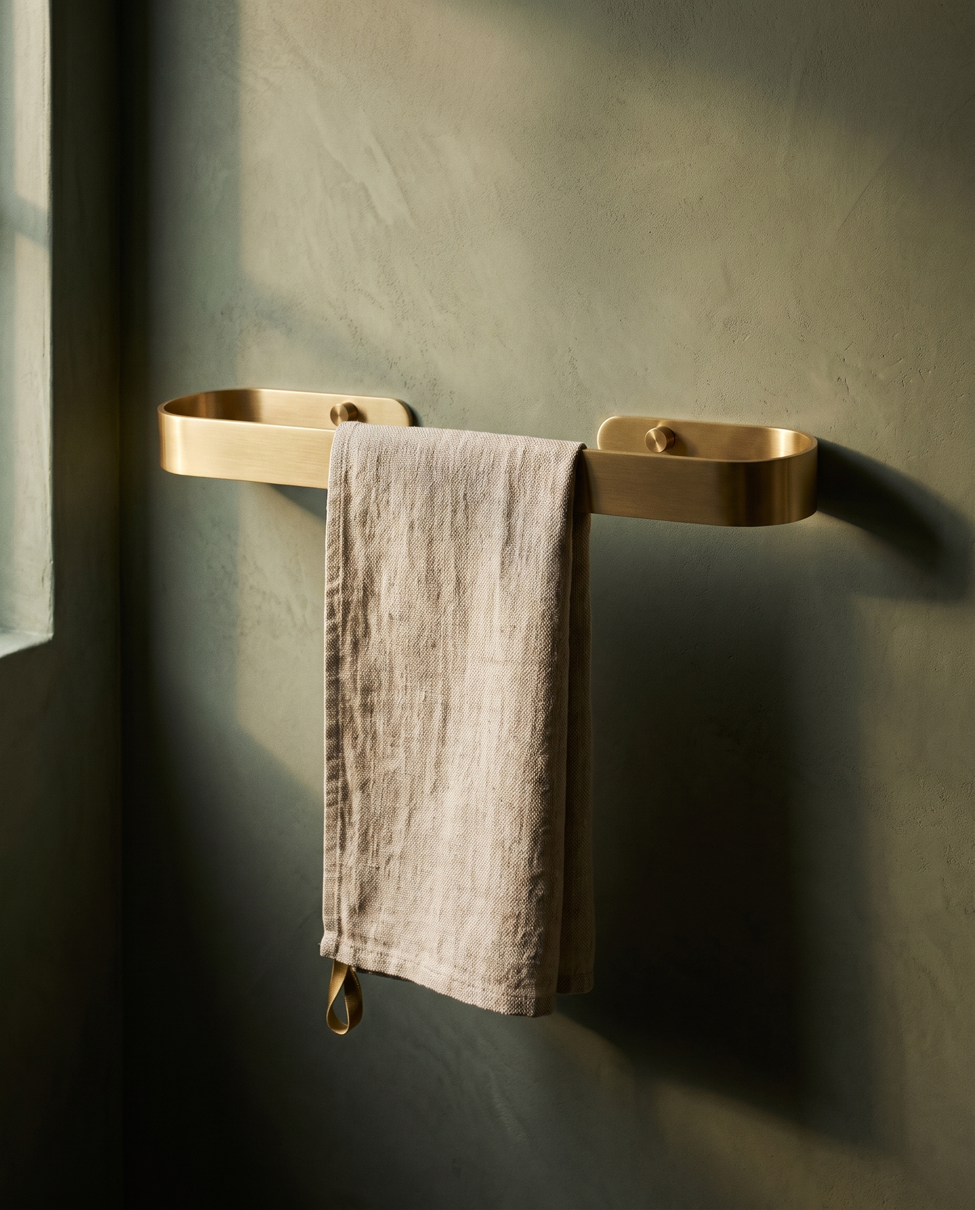 Orbita Brushed Gold Loop Towel Rail