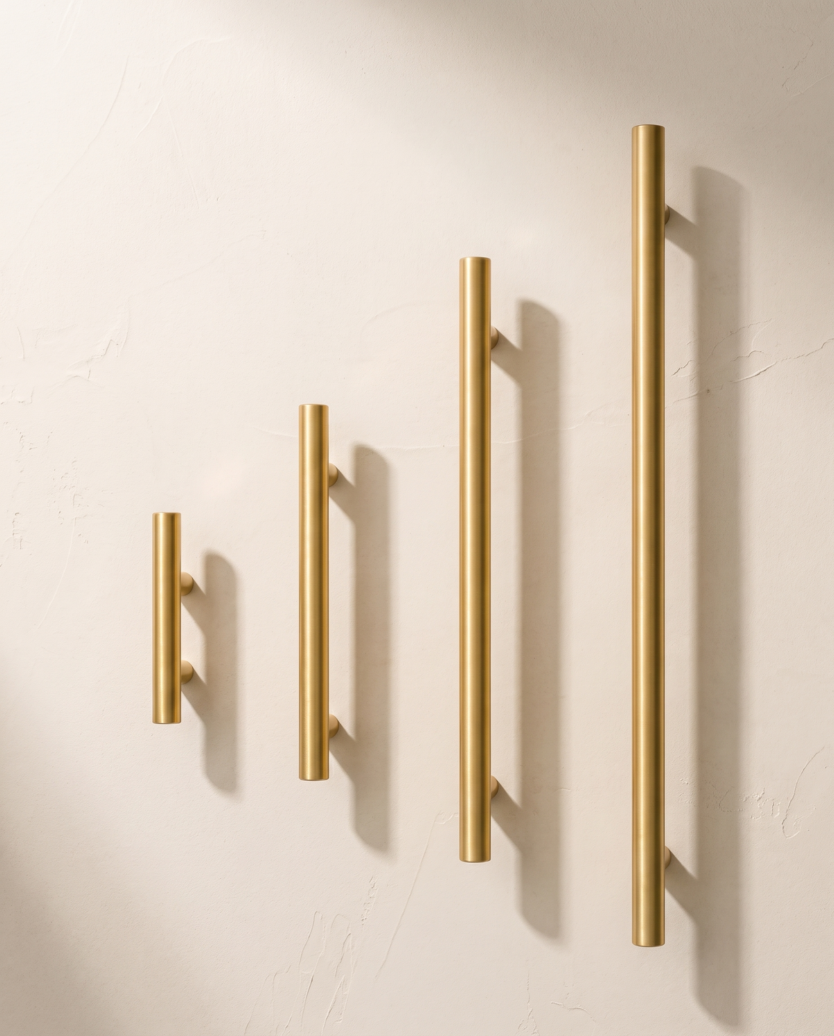 Linea Solid Brass T-Bar Cabinet Handle Family