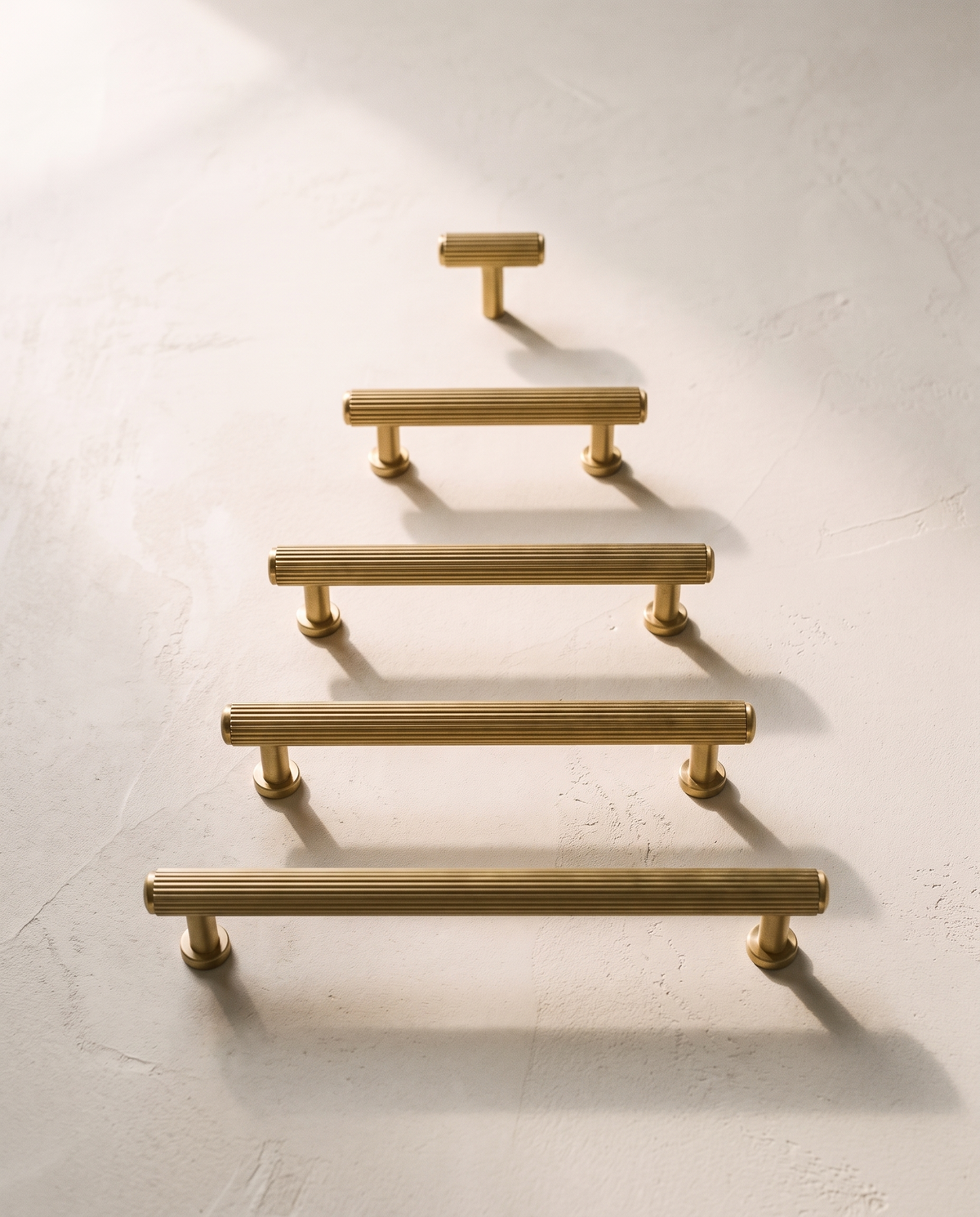 Riva Ribbed Solid Brass Cabinet Family