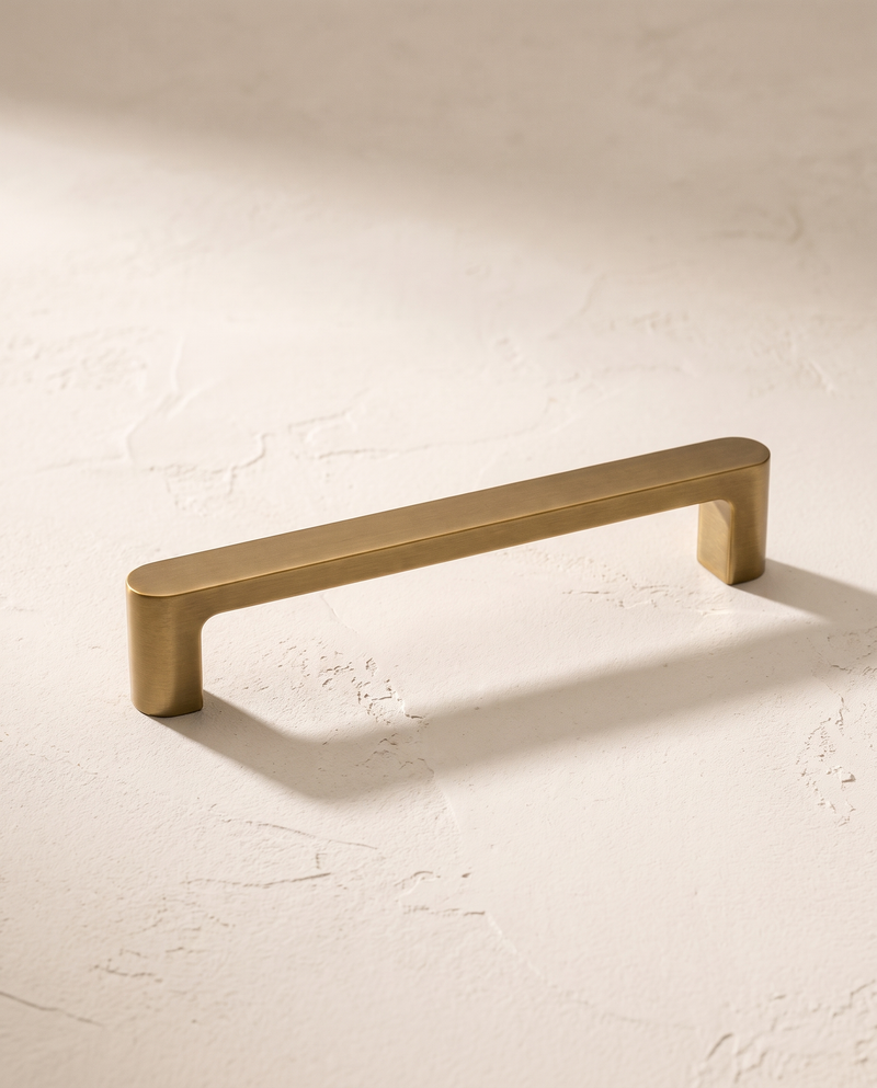 Piano Solid Brass Rounded Cabinet Pull