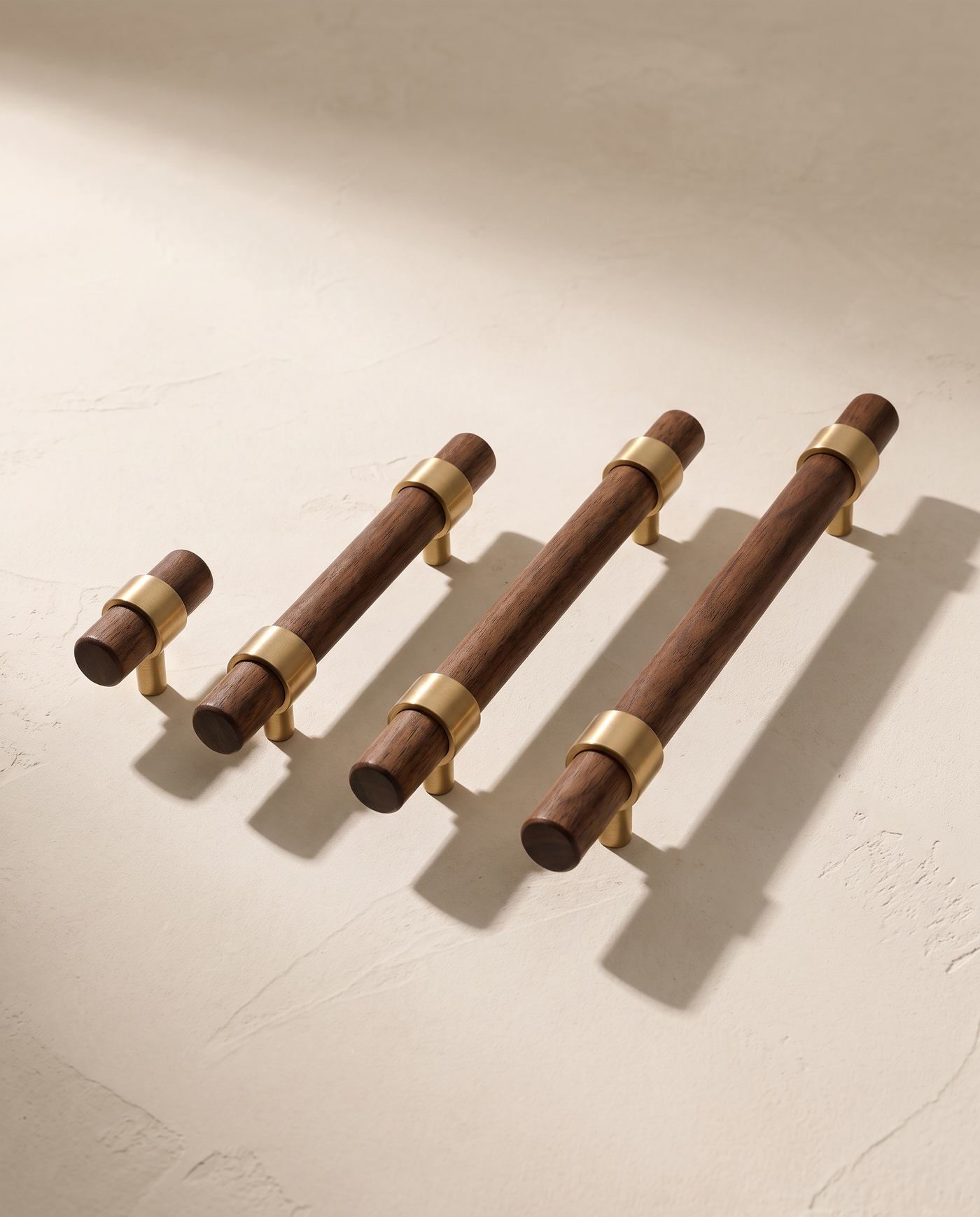 Nola Walnut and Brass Cabinet Series