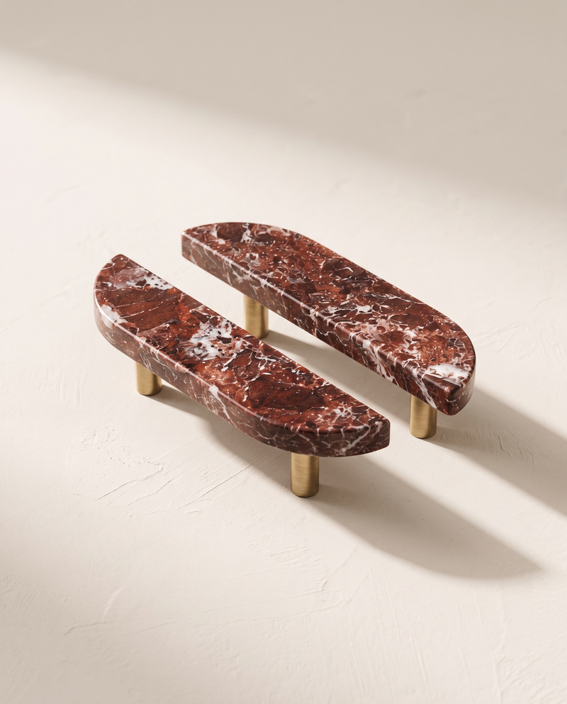 Varena Paired Natural Marble Cabinet Pull