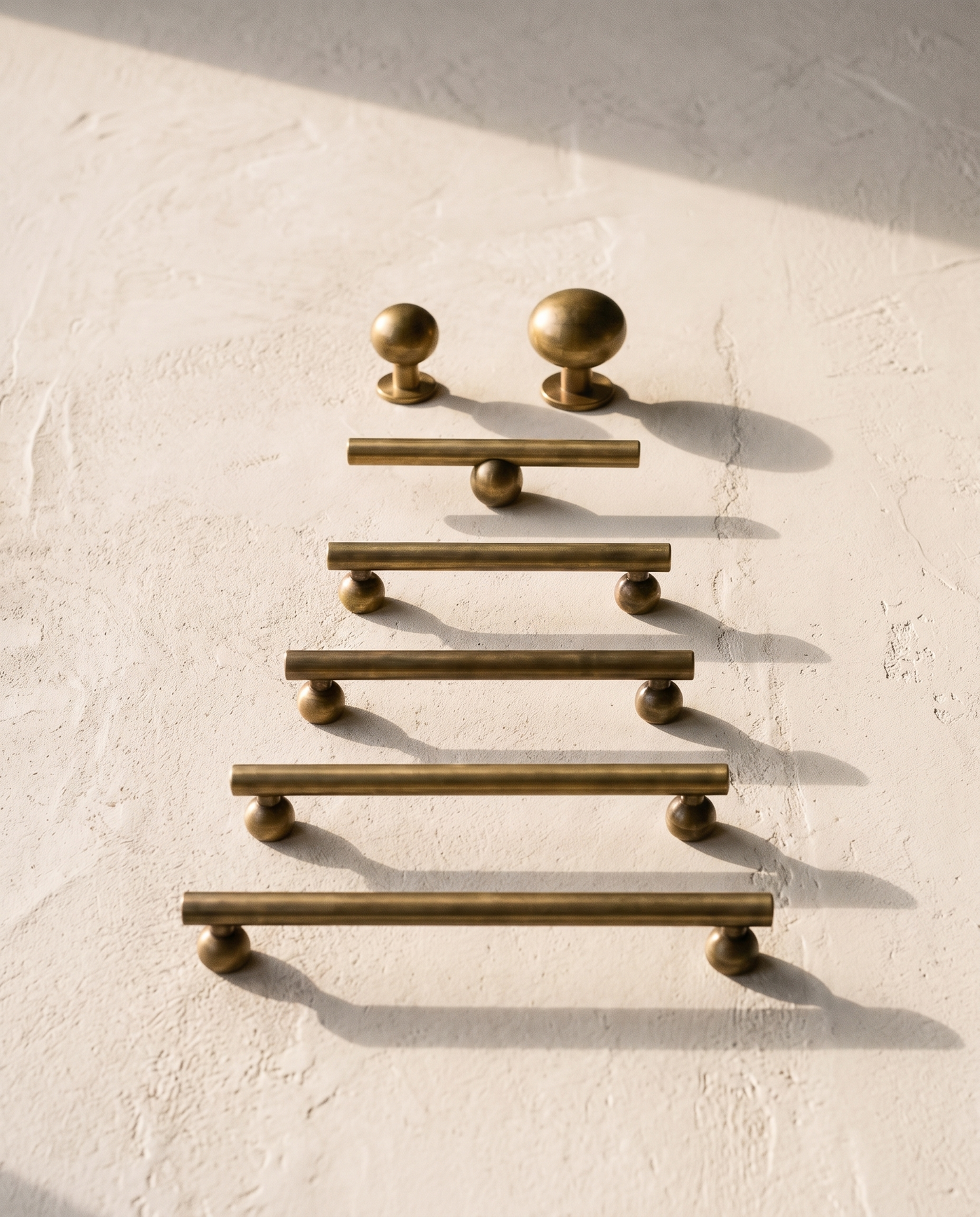 Lunetta Ball-End Solid Brass Cabinet Family
