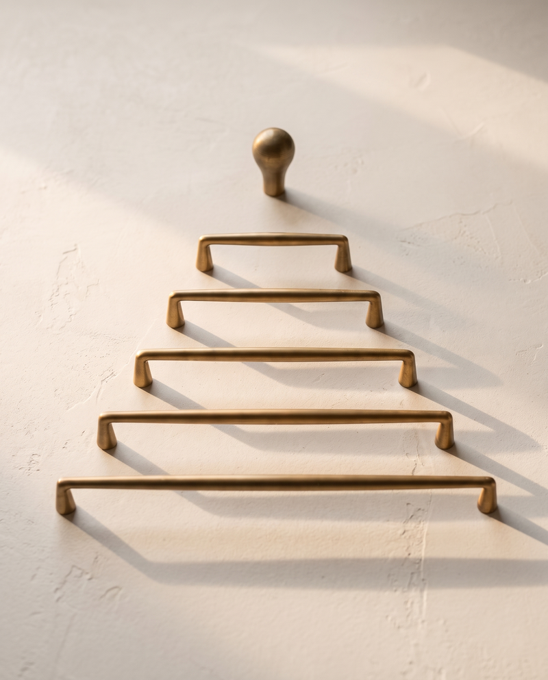 Concha Shell-Taper Solid Brass Cabinet Family