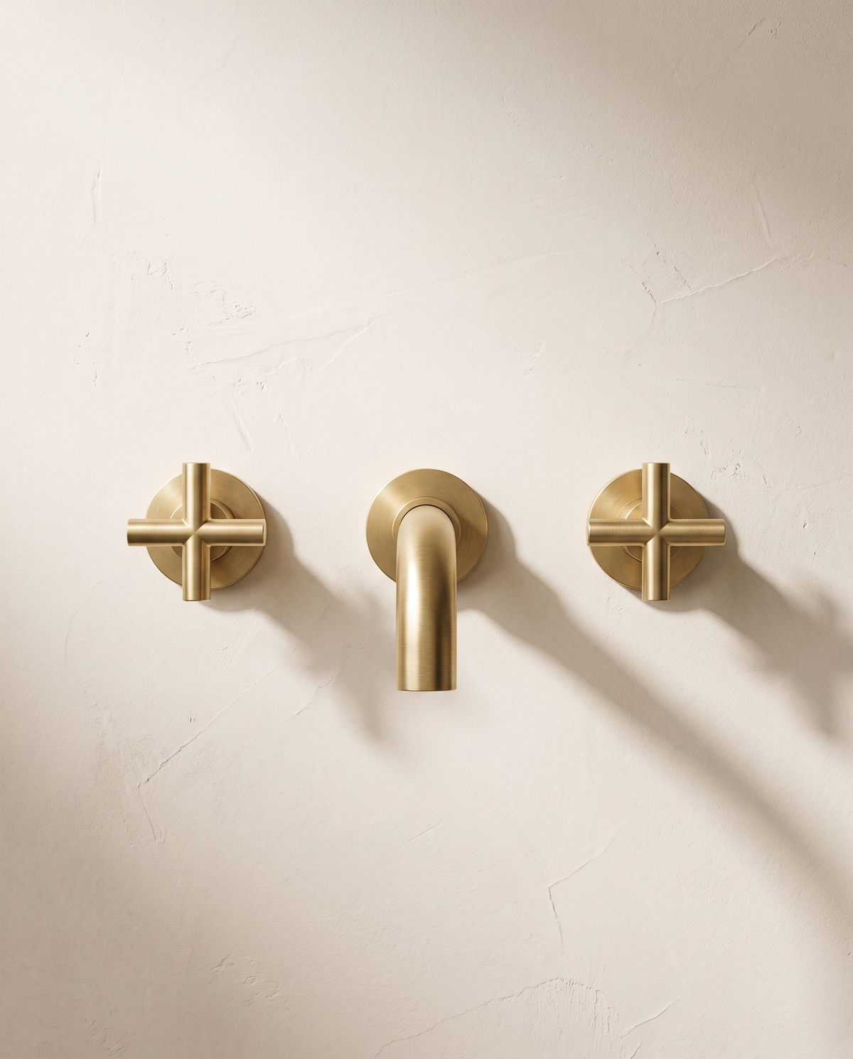 Lume Wall-Mount Brass Basin Mixer