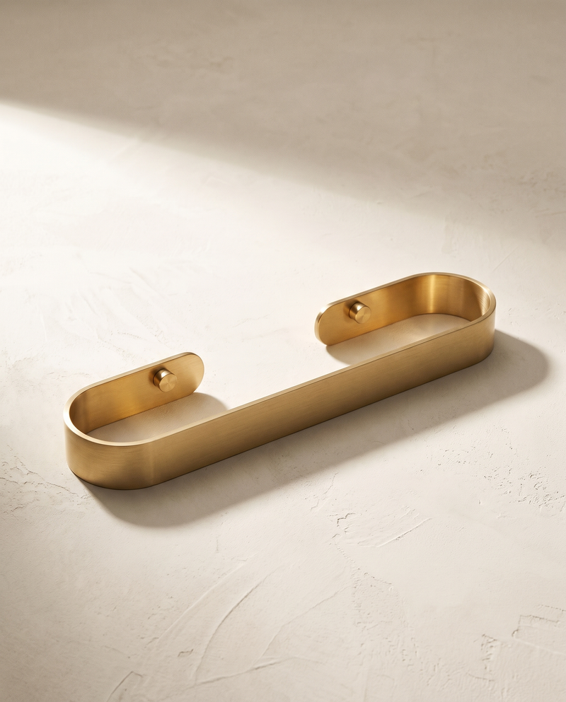 Orbita Brushed Gold Loop Towel Rail