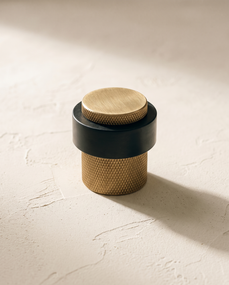 Vela Knurled Solid Brass Door Stop