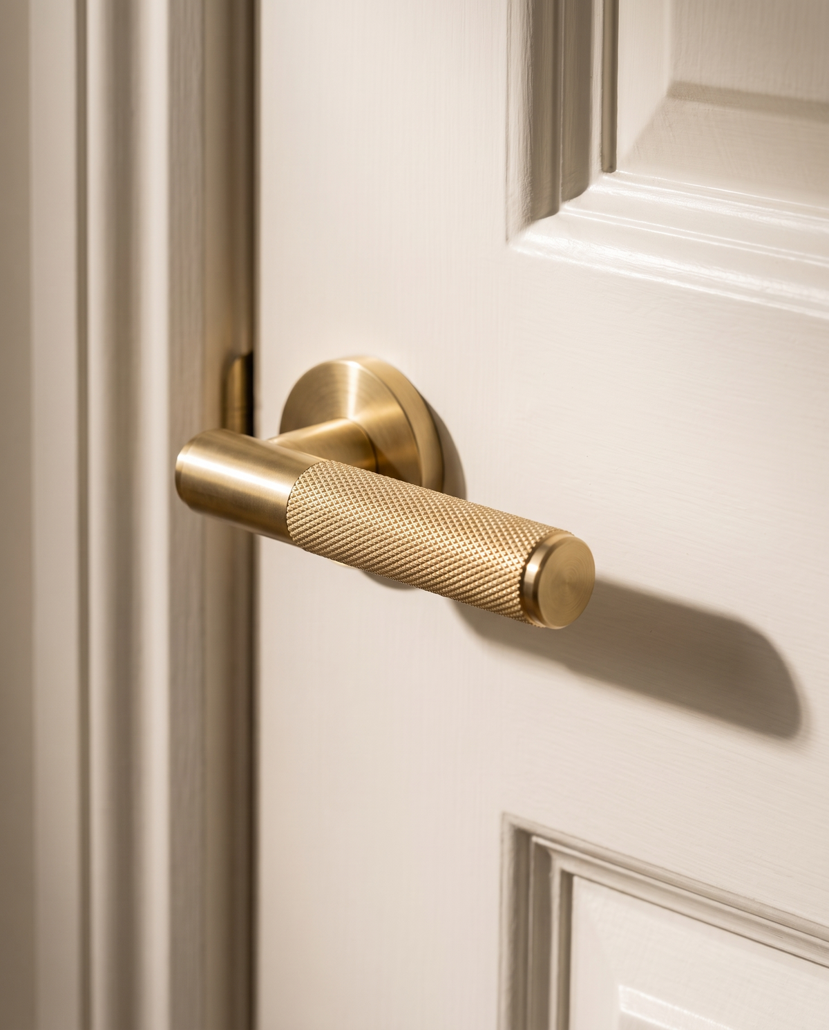 Sarto Knurled Brass Door Lever Set