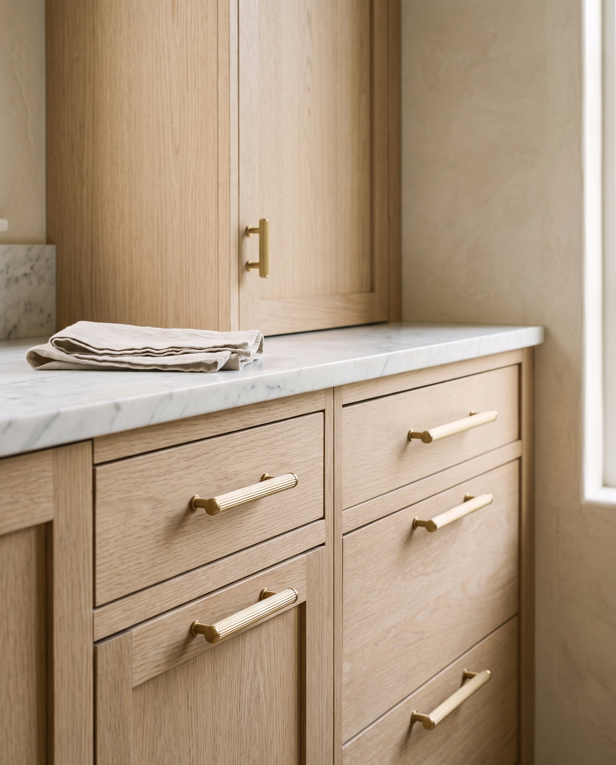 Riva Ribbed Solid Brass Cabinet Family