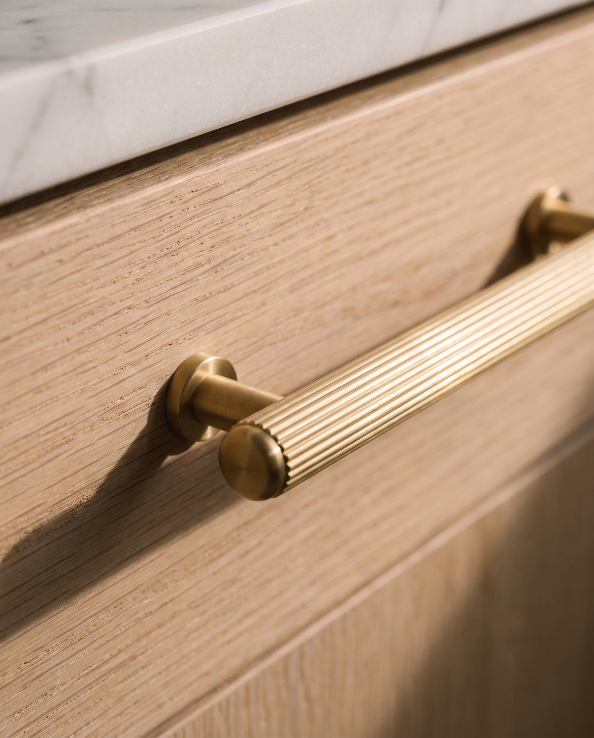 Riva Ribbed Solid Brass Cabinet Family