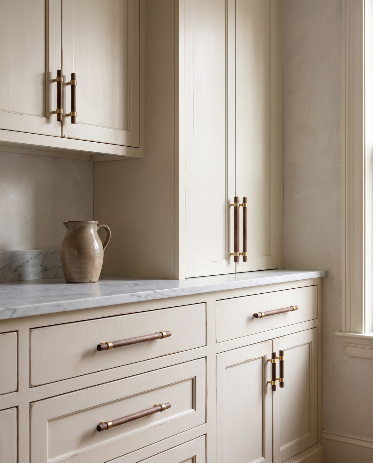 Nola Walnut and Brass Cabinet Series