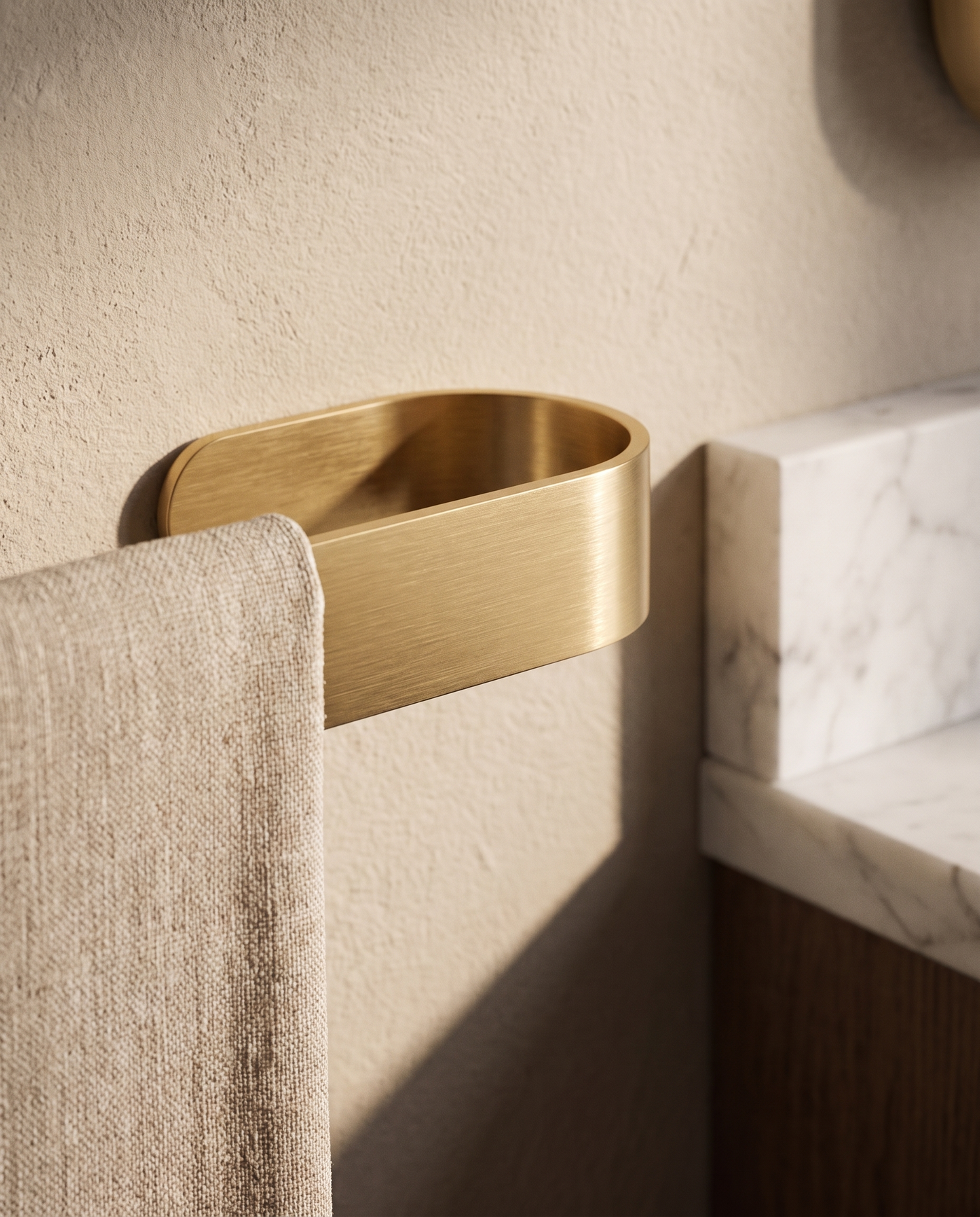 Orbita Brushed Gold Loop Towel Rail