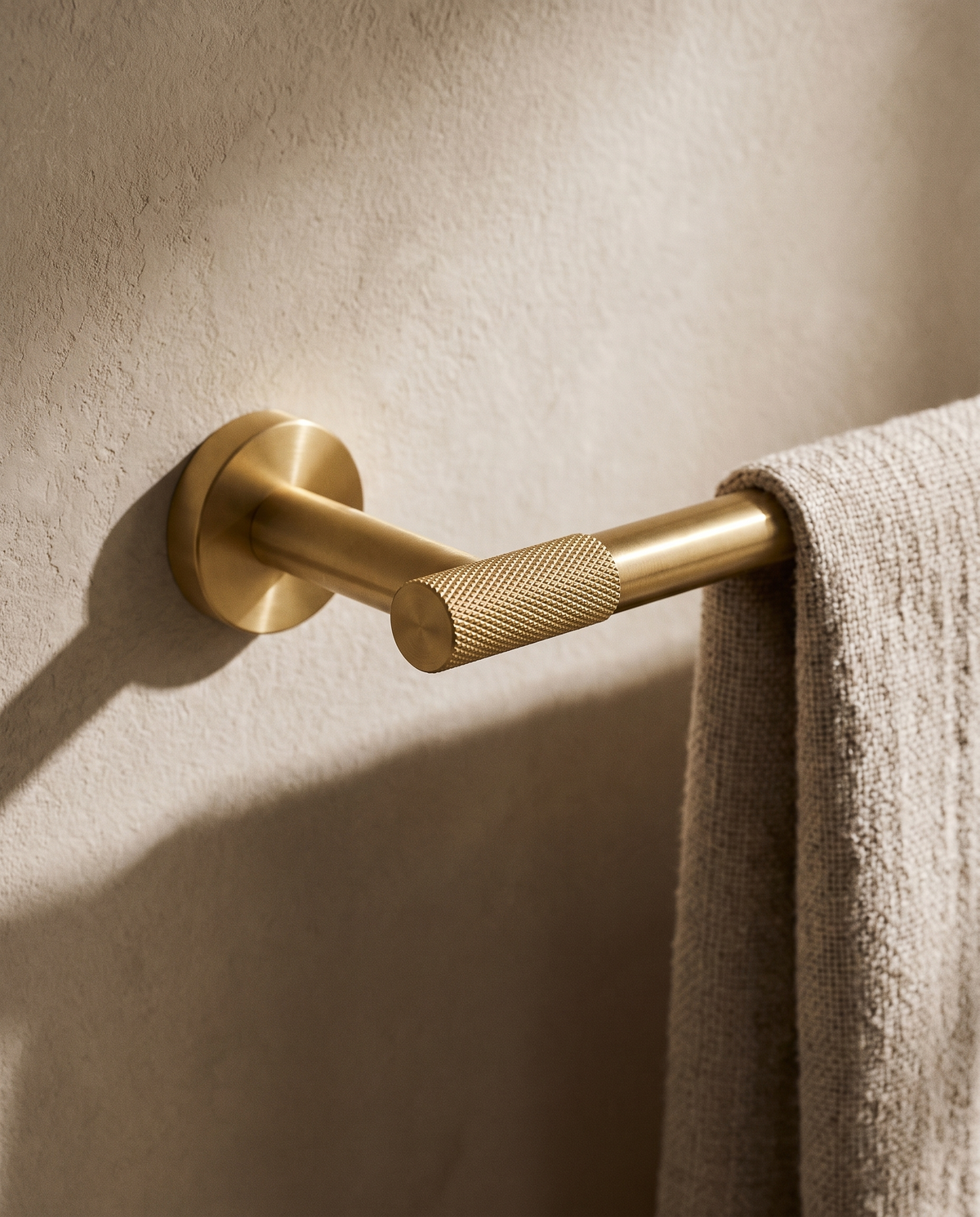 Cadenza Knurled Brass Bathroom Accessory Suite
