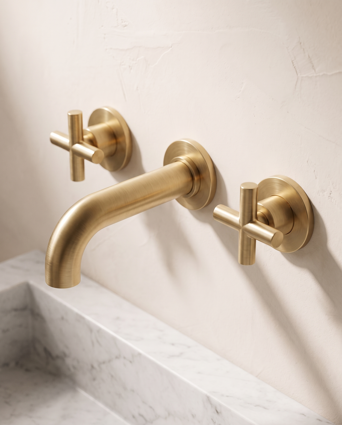 Lume Wall-Mount Brass Basin Mixer