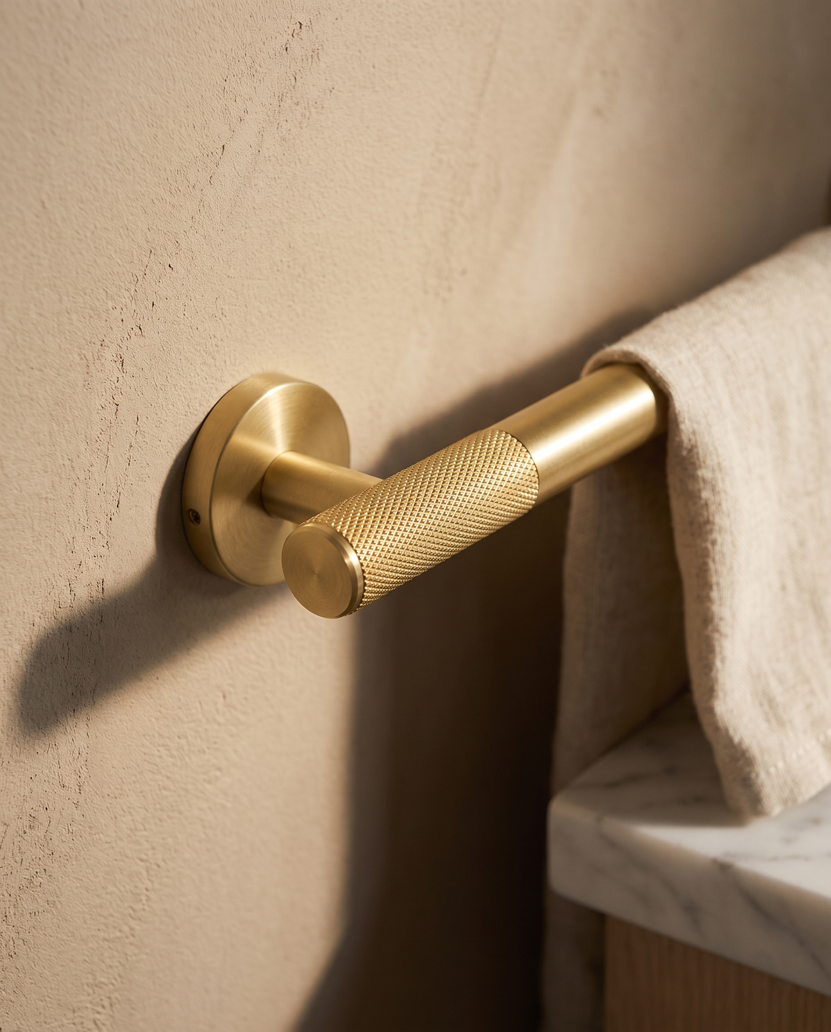 Tocco Knurled Brass Bathroom Hardware Family