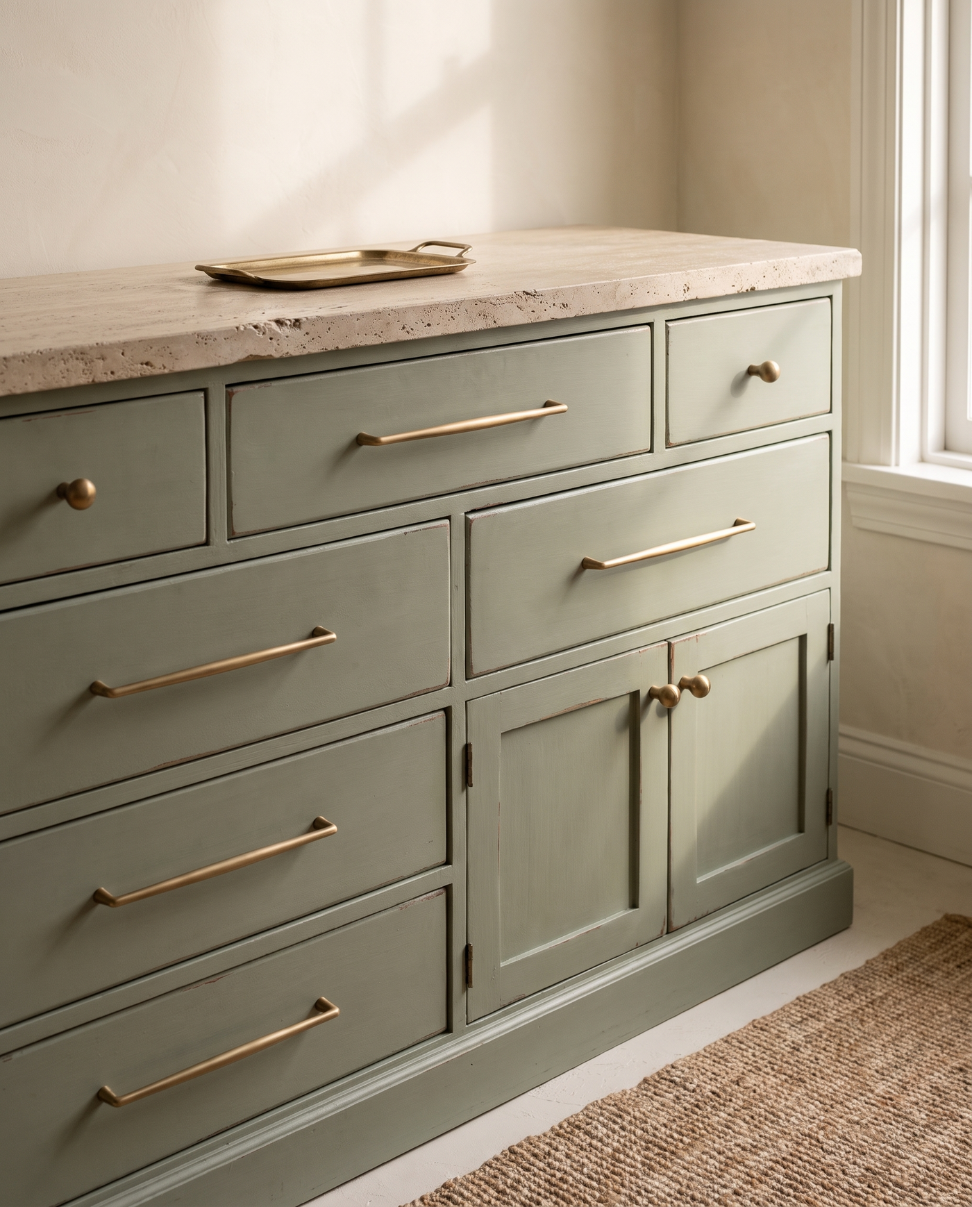 Concha Shell-Taper Solid Brass Cabinet Family