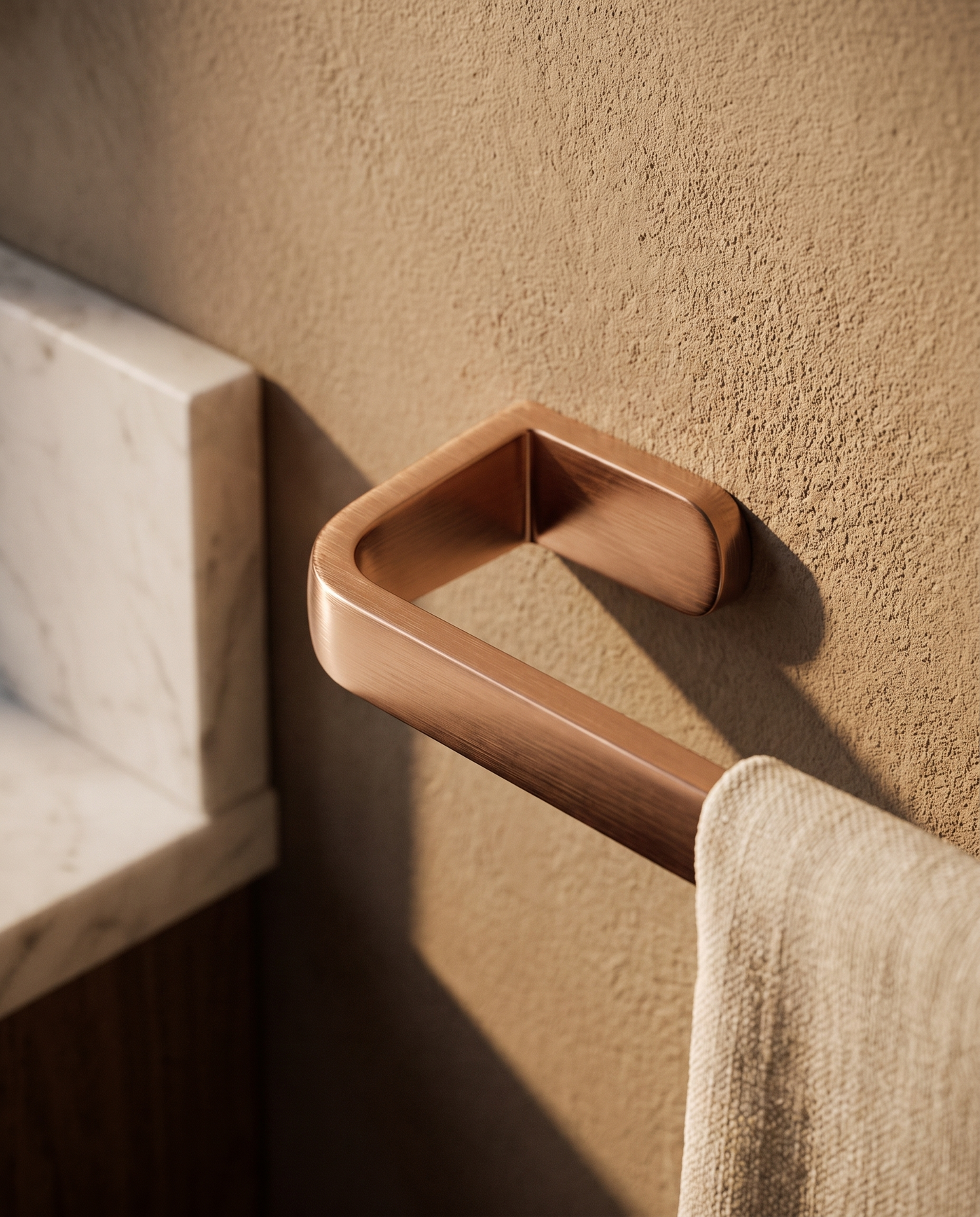 Rosata Rose-Gold Solid Brass Bathroom Family