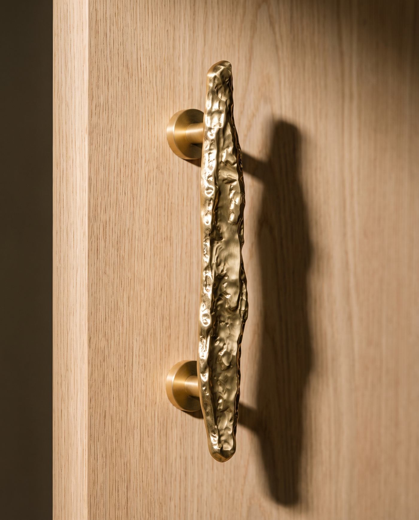 Selva Hand-Hammered Brass Architectural Door Pull