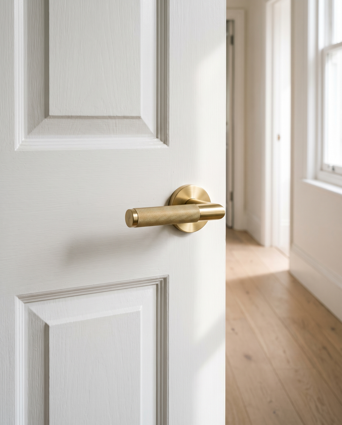 Sarto Knurled Brass Door Lever Set